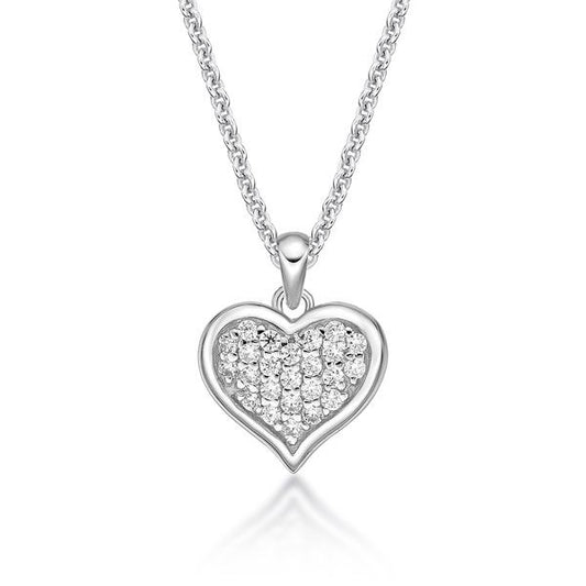 STERLING SILVER CZ HEART NECKLACE