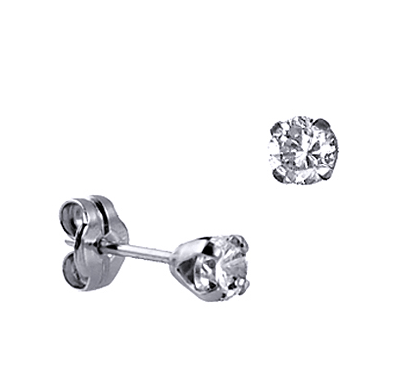 STERLING SILVER ROUND CZ STUDS