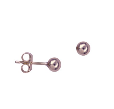 9CT ROSE GOLD 4MM BALL STUDS