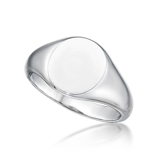 MENS SILVER ROUND SIGNET RING