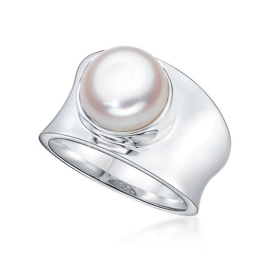 STERLING SILVER PEARL RING