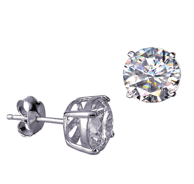 STERLING SILVER 8MM CZ STUDS