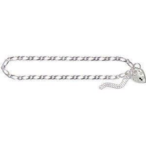 STERLING SILVER FIGARO PADLOCK BRACLET