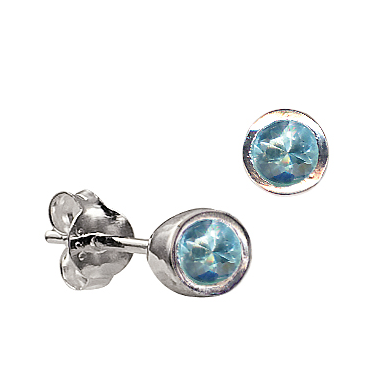 STERLING SILVER MARCH BIRTHSTONE STUDS