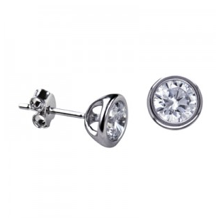 STERLING SILVER BEZEL CZ STUDS