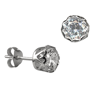 STERLING SILVER FILI CZ STUDS