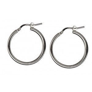 STERLING SILVER MEDIUM PLAIN HOOPS