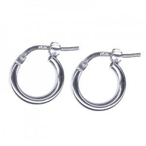 STERLING SILVER TINY PLAIN HOOPS