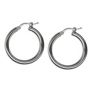 STERLING SILVER MEDIUM BARRELL HOOPS