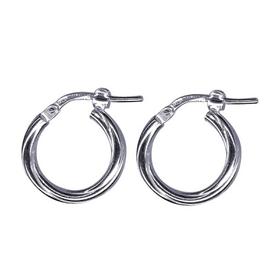 STERLING SILVER SMALL TWIST HOOPS