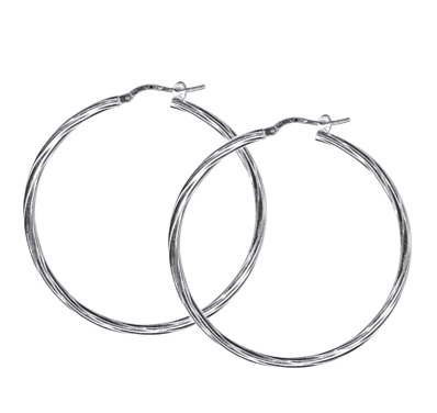 STERLING SILVER X-LARGE TWIST HOOPS