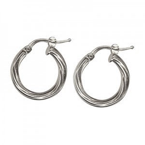 STERLING SILVER SMALL TWIST HOOPS