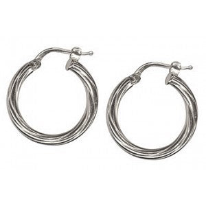 STERLING SILVER SMALL TWIST HOOPS