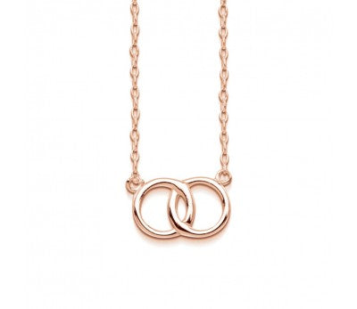 ROSE GOLD 2 RINGS OF FRIENDSHIP NECKLACE