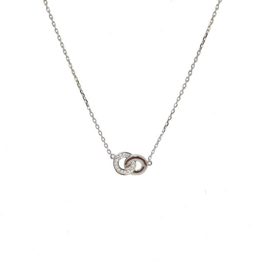 SANTO SILVER DOUBLE CIRCLE NECKLACE