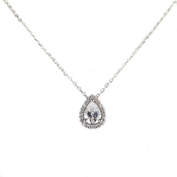 SANTO SILVER TEAR CZ NECKLACE