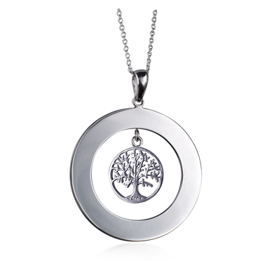 STERLING SILVER TREE OF LIFE ENGRAVABLE NECKLACE