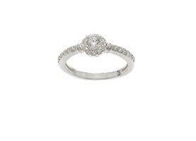 STERLING SILVER CZ HALO RING