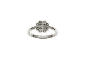 STERLING SILVER CZ CLOVER RING