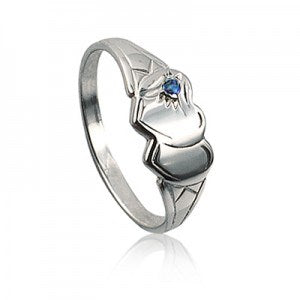 STERLING SILVER BLUE SIGNET RING