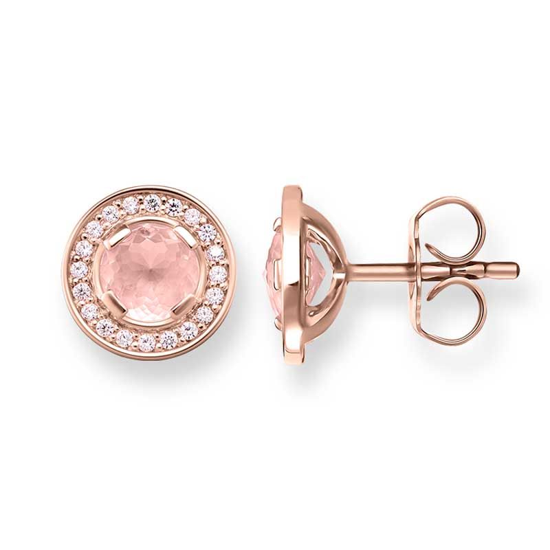 THOMAS SABO ROSE GOLD + ROSE QUARTZ STUDS