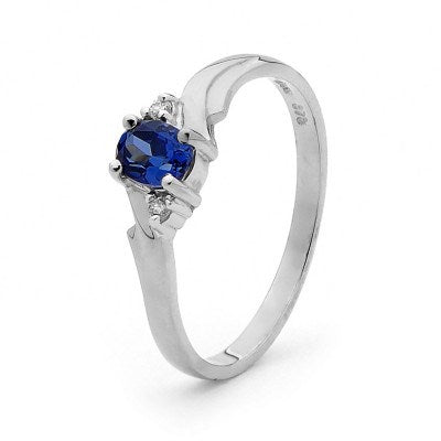 9CT WHITE GOLD SAPPHIRE RING