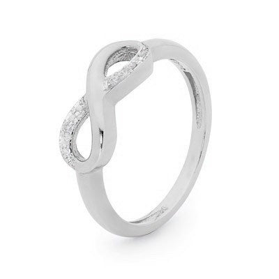 9CT WHITE GOLD INFINITY RING