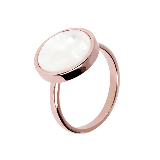 BRONZALLURE ROSE GOLD + MOTHER OF PEARL RING