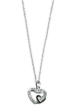 STERLING SILVER CZ HEART NECKLACE