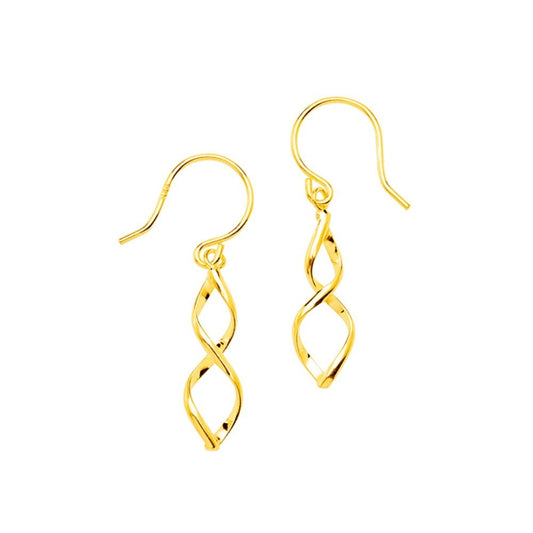 GOLD SMALL TWIST DROP EARRING