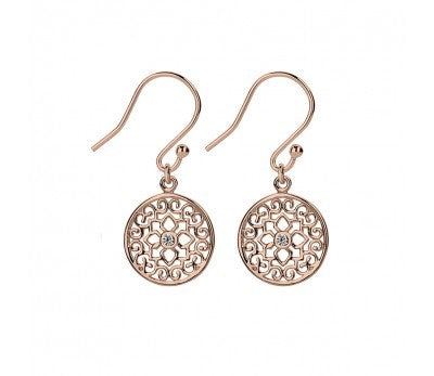 ROSE GOLD CZ FILI DROP EARRINGS