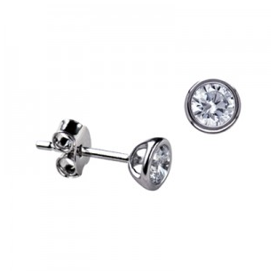 STERLING SILVER BEZEL CZ STUDS