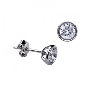 STERLING SILVER BEZEL CZ STUDS