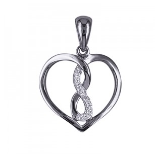 STERLING SILVER INFINITY IN HEART NECKLACE