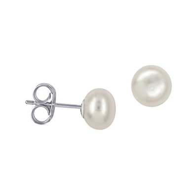 STERLING SILVER 6.5MM PEARL STUDS