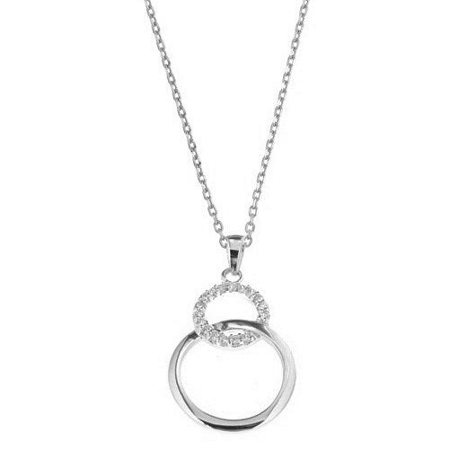 STERLING SILVER CZ CIRCLE NECKLACE