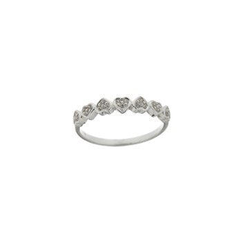 STERLING SILVER CZ HEART RING