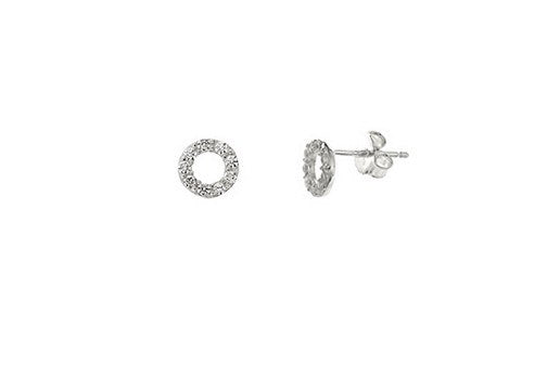 STERLING SILVER CZ CIRCLE STUDS