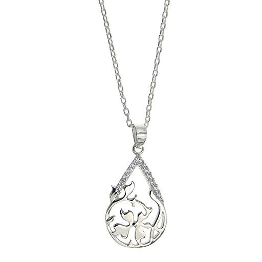 STERLING SILVER CZ FILIGREE NECKLACE