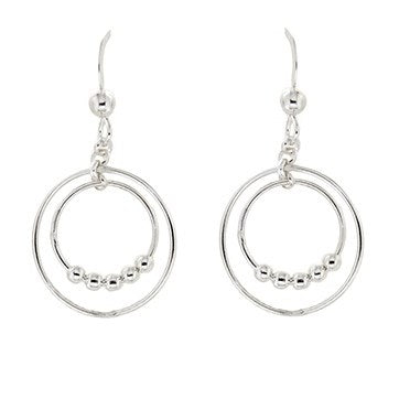 STERLING SILVER BALL + HOOPS EARRINGS