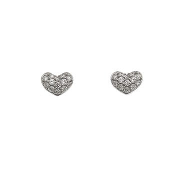 STERLING SILVER CZ HEART STUDS