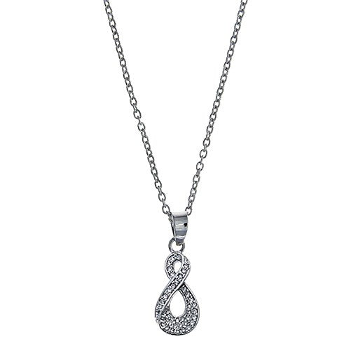 STERLING SILVER CZ INFINITY NECKLACE