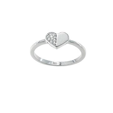 STERLING SILVER CZ HEART RING