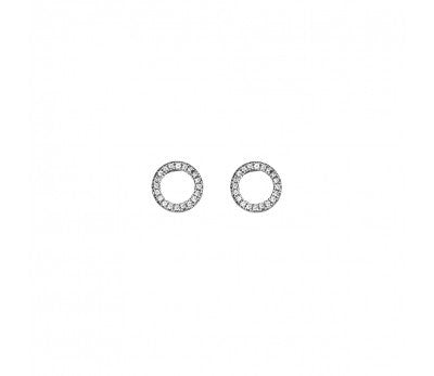 STERLING SILVER OPEN CIRCLE CZ STUDS
