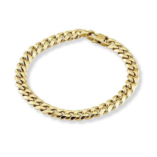 GOLD CURB MEN'S BRACELET