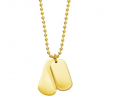MENS GOLD DOG TAG ON CHAIN
